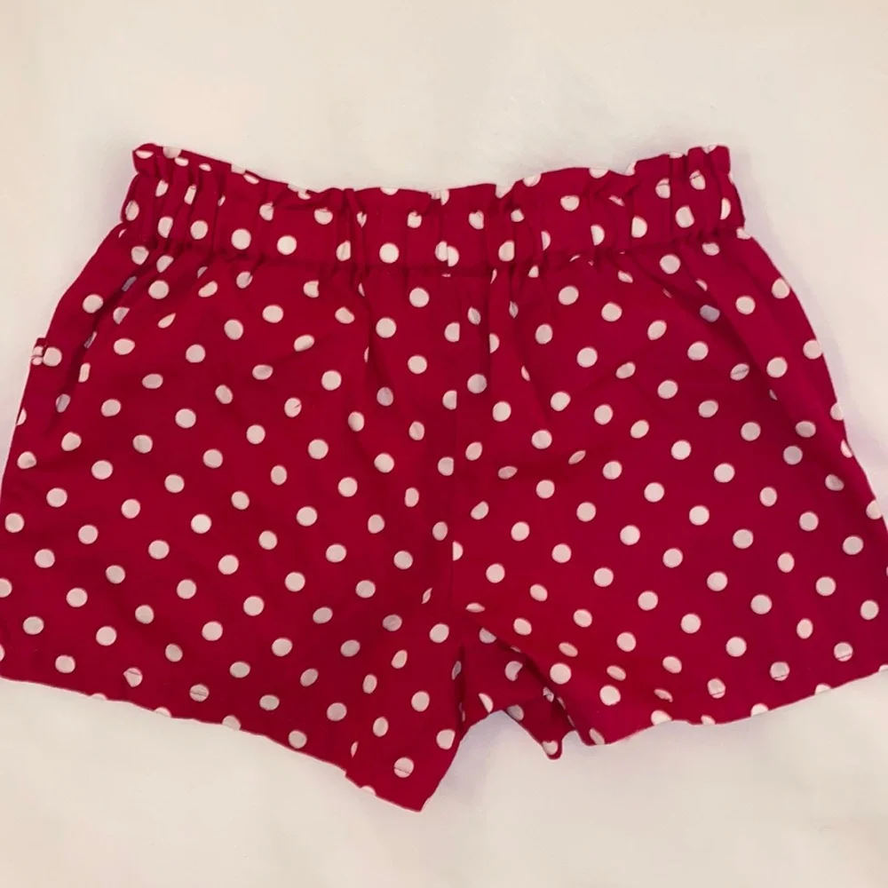 Gymboree Pink Cotton White Polkadots Summer Shorts Elastic Waist Size 5T - Picture 6 of 8